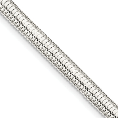 30 Inch Sterling Silver 5mm 6-Sided Oval Snake Chain