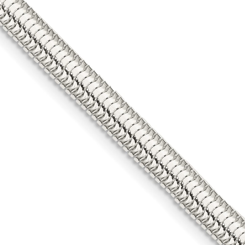 20 Inch Sterling Silver 5mm 6-Sided Oval Snake Chain Necklace