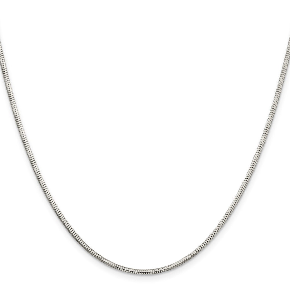 18 Inch Sterling Silver 2mm Diamond-Cut Snake Chain Necklace