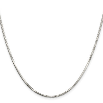 24 Inch Sterling Silver 2mm Diamond-Cut Snake Chain Necklace