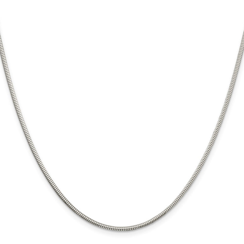 24 Inch Sterling Silver 2mm Diamond-Cut Snake Chain Necklace