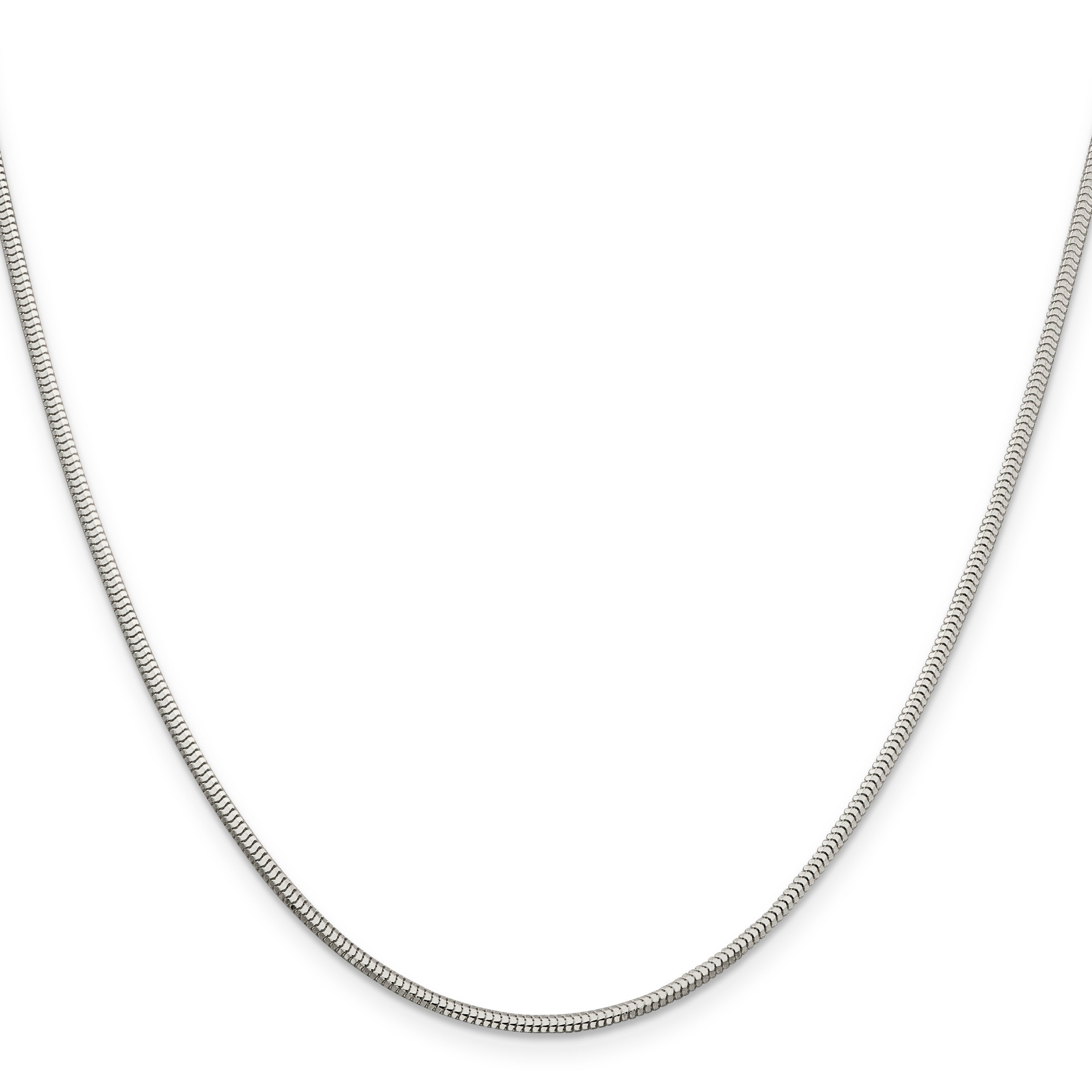 22 Inch Sterling Silver 2mm Diamond-Cut Snake Chain