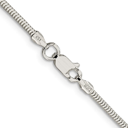 18 Inch Sterling Silver 2mm Diamond-Cut Snake Chain Necklace