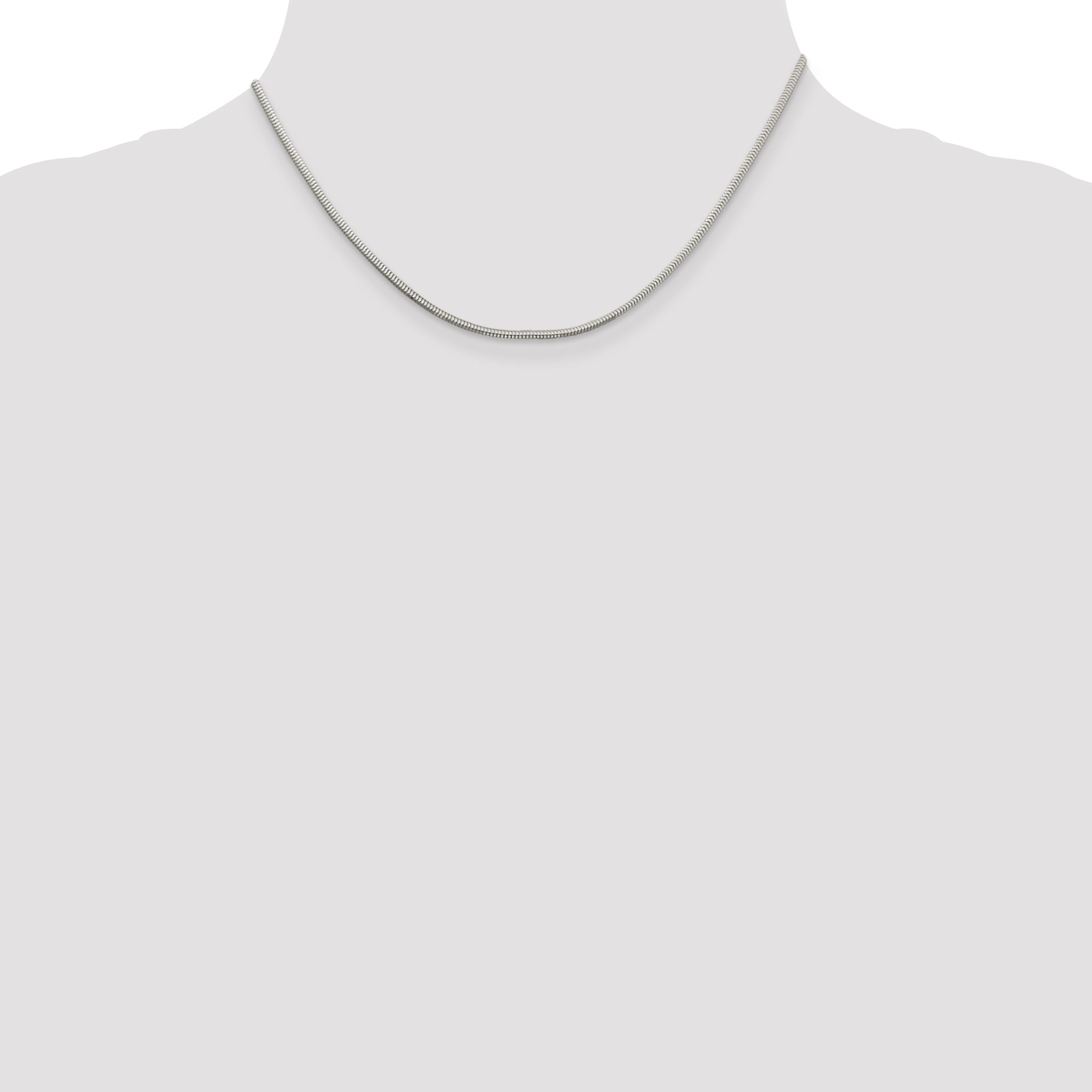 16 Inch Sterling Silver 2mm Diamond-Cut Snake Chain