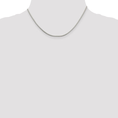 16 Inch Sterling Silver 2mm Diamond-Cut Snake Chain