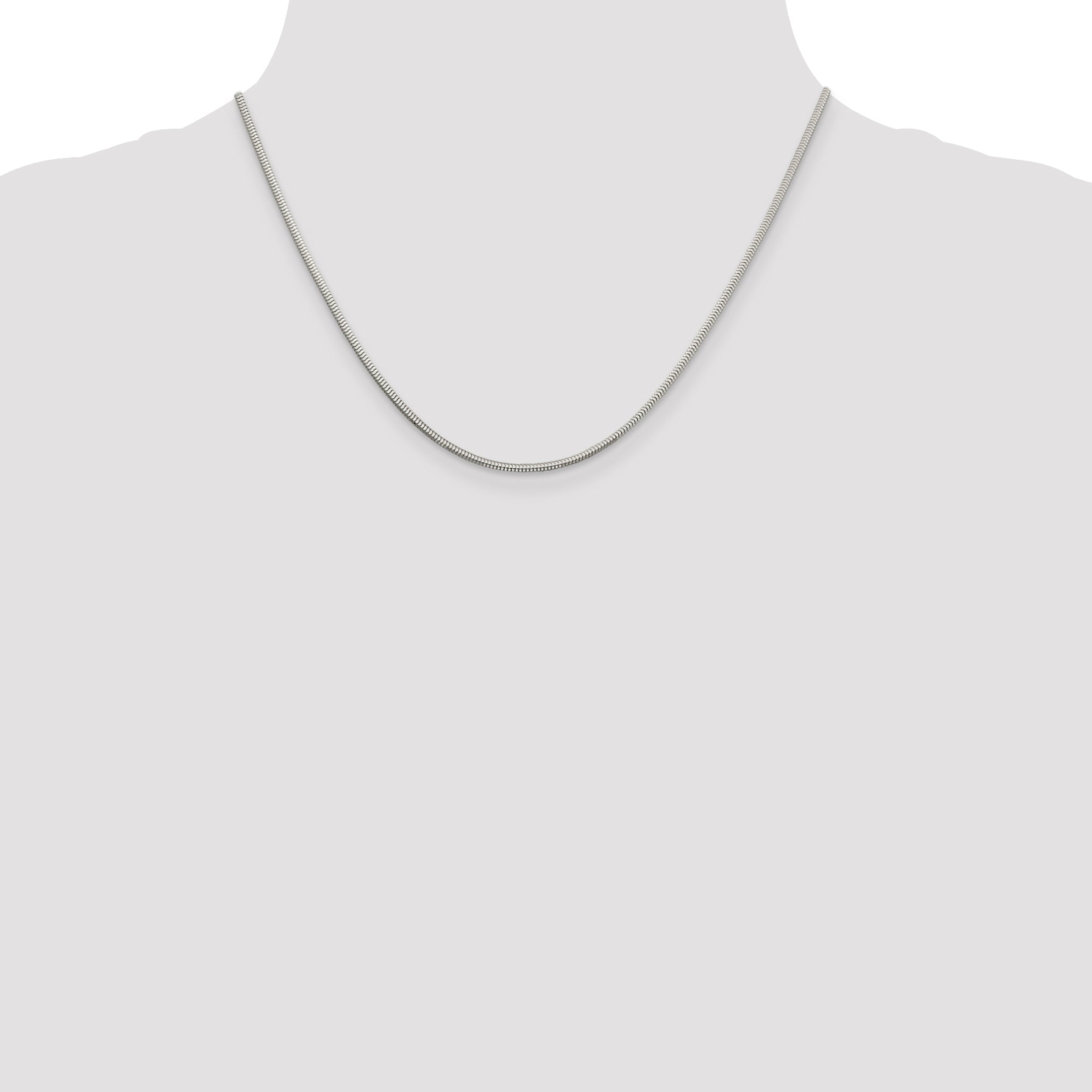 18 Inch Sterling Silver 2mm Diamond-Cut Snake Chain
