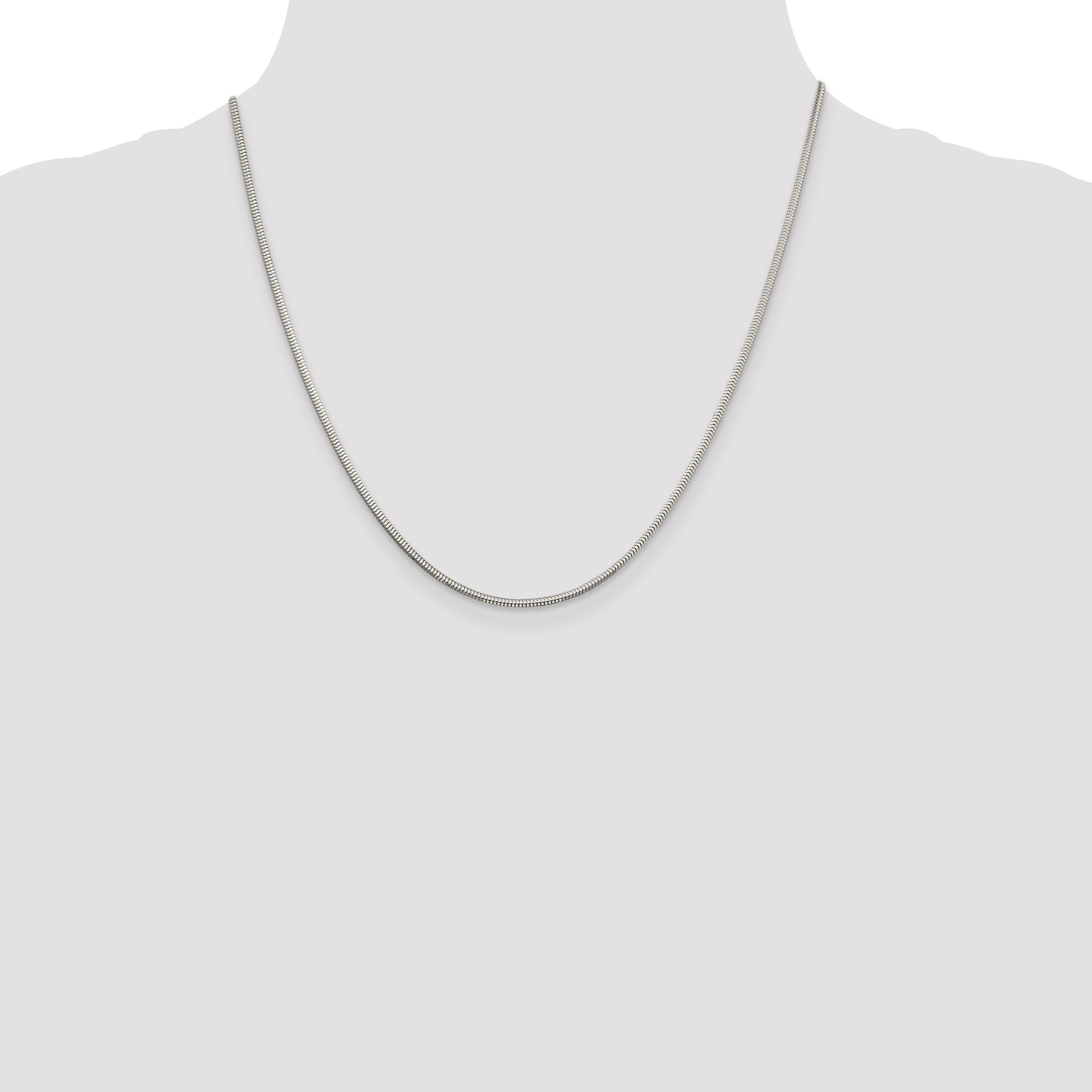 20 Inch Sterling Silver 2mm Diamond-Cut Snake Chain