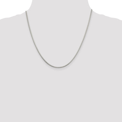 20 Inch Sterling Silver 2mm Diamond-Cut Snake Chain