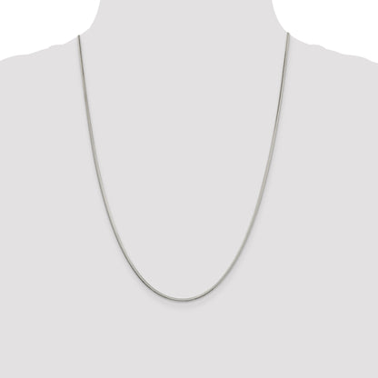 24 Inch Sterling Silver 2mm Diamond-Cut Snake Chain