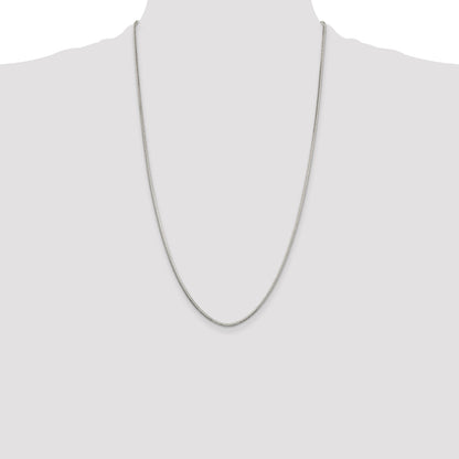 26 Inch Sterling Silver 2mm Diamond-Cut Snake Chain