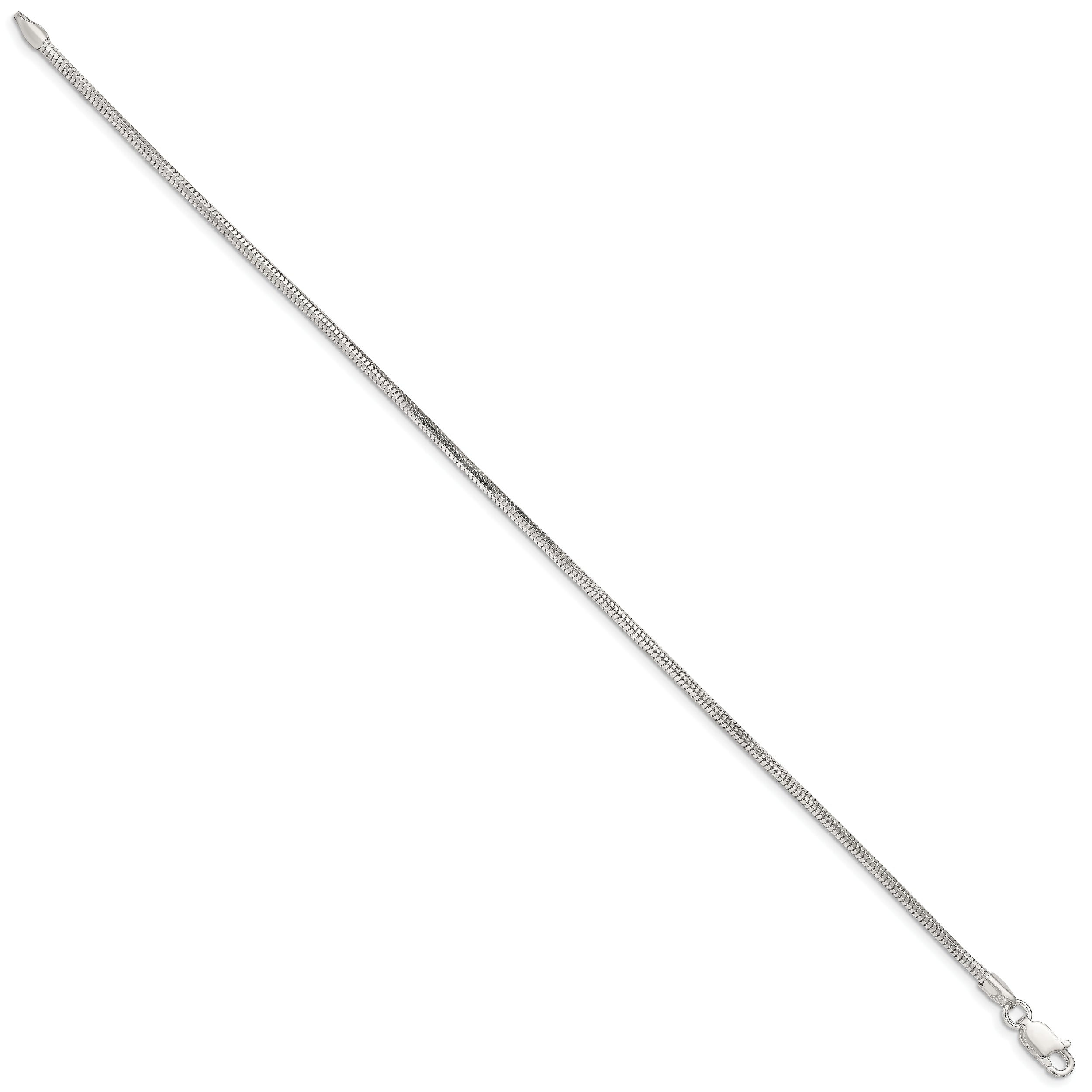 7 Inch Sterling Silver 2mm Diamond-Cut Snake Chain