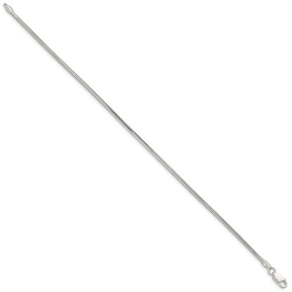 8 Inch Sterling Silver 2mm Diamond-Cut Snake Chain