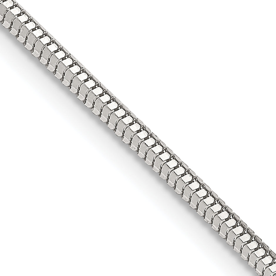16 Inch Sterling Silver 2mm Diamond-Cut Snake Chain