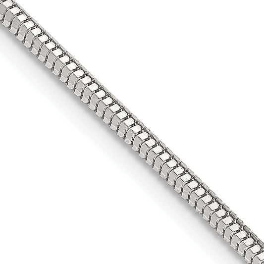 22 Inch Sterling Silver 2mm Diamond-Cut Snake Chain