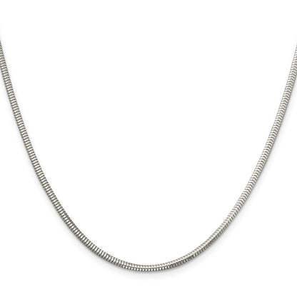 18 Inch Sterling Silver 2.5mm Diamond-Cut Snake Chain Necklace
