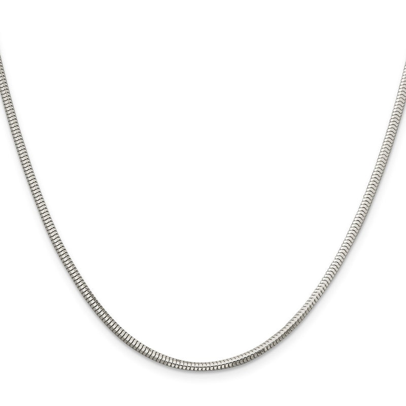 18 Inch Sterling Silver 2.5mm Diamond-Cut Snake Chain Necklace