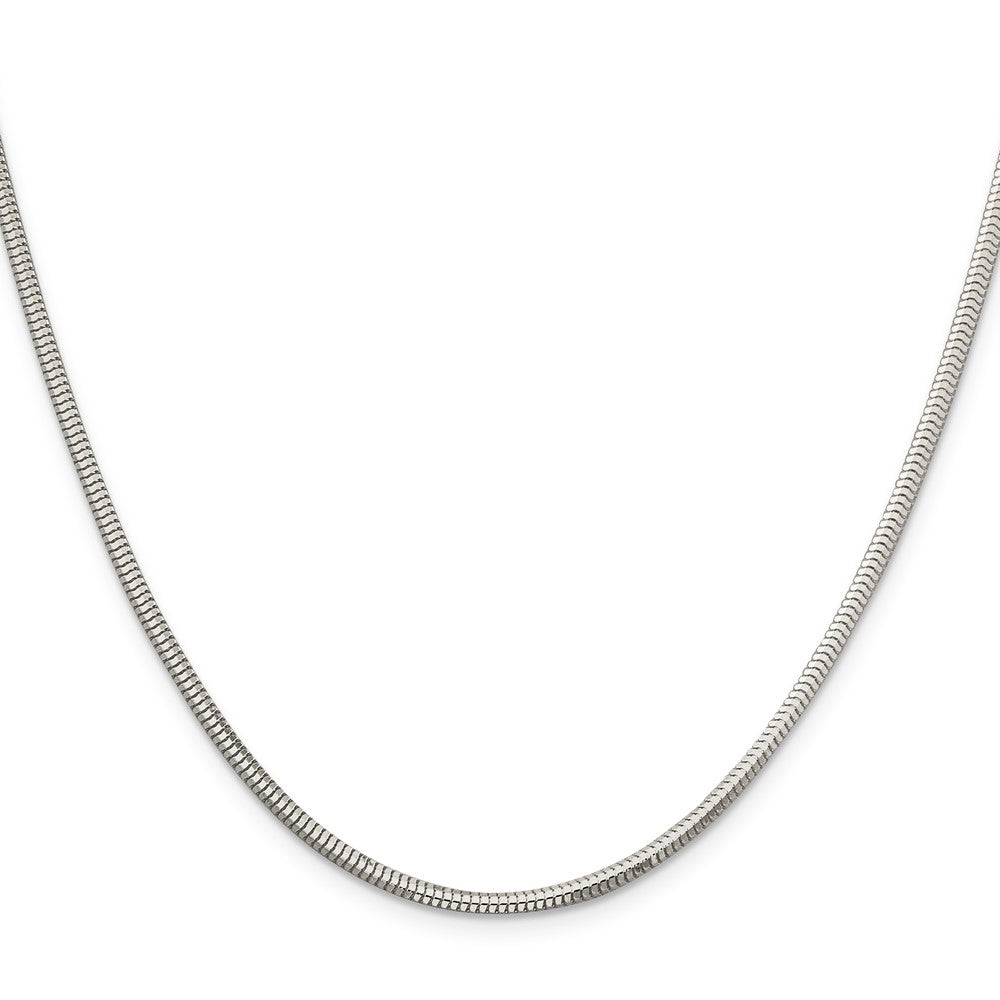 20 Inch Sterling Silver 2.5mm Diamond-Cut Snake Chain Necklace