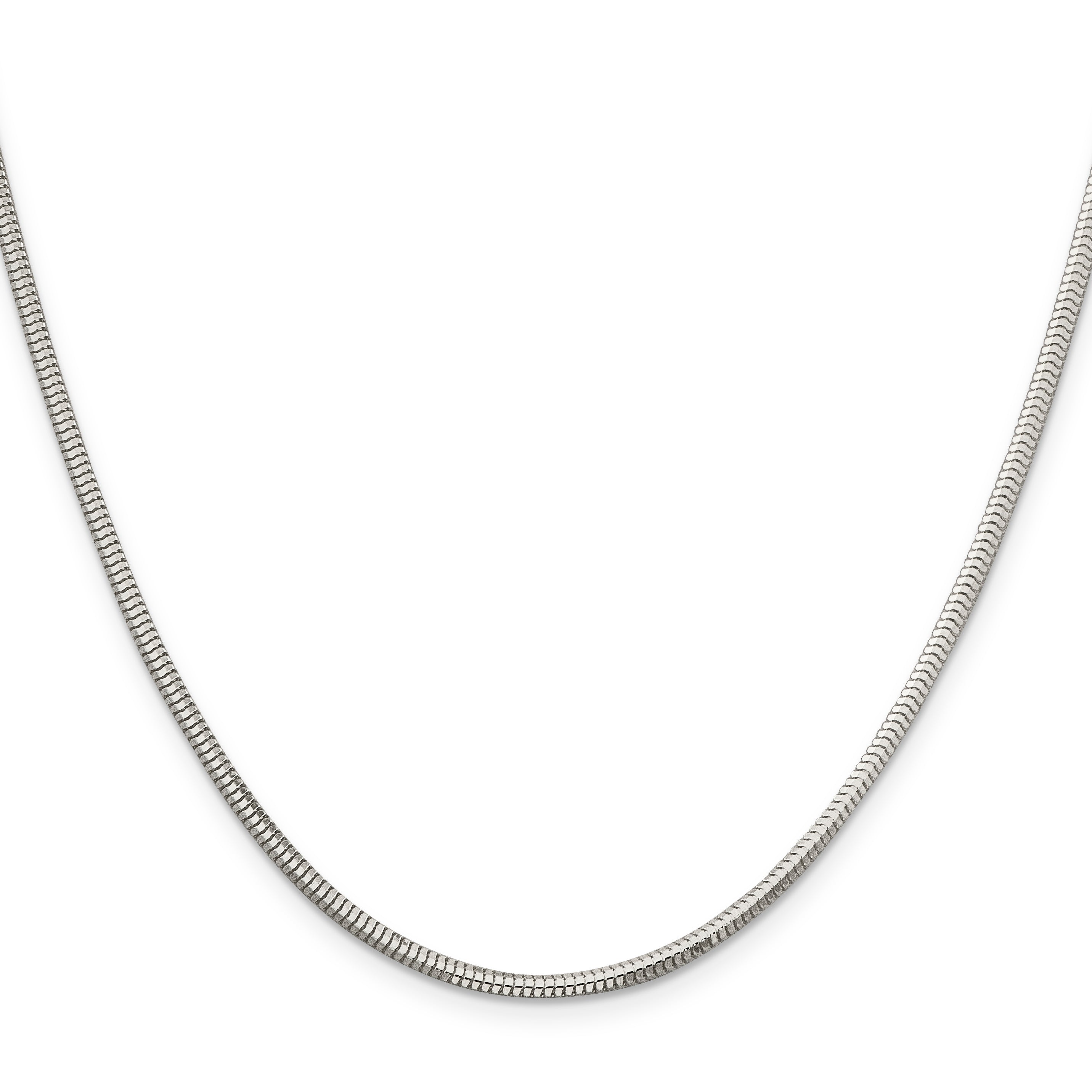 20 Inch Sterling Silver 2.5mm Diamond-Cut Snake Chain
