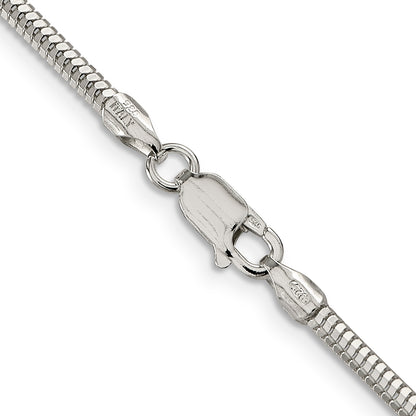 18 Inch Sterling Silver 2.5mm Diamond-Cut Snake Chain