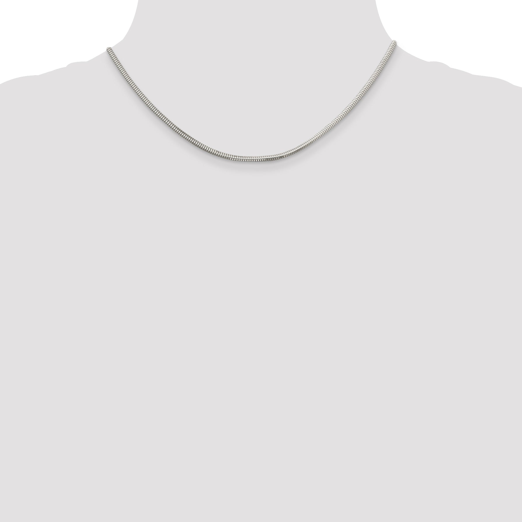 16 Inch Sterling Silver 2.5mm Diamond-Cut Snake Chain