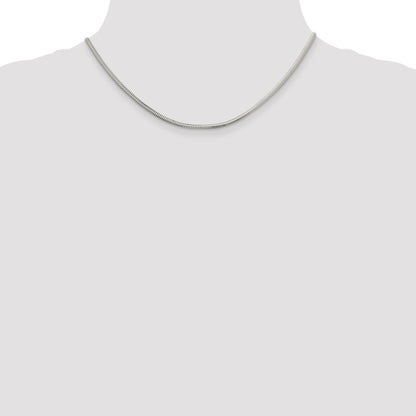 16 Inch Sterling Silver 2.5mm Diamond-Cut Snake Chain