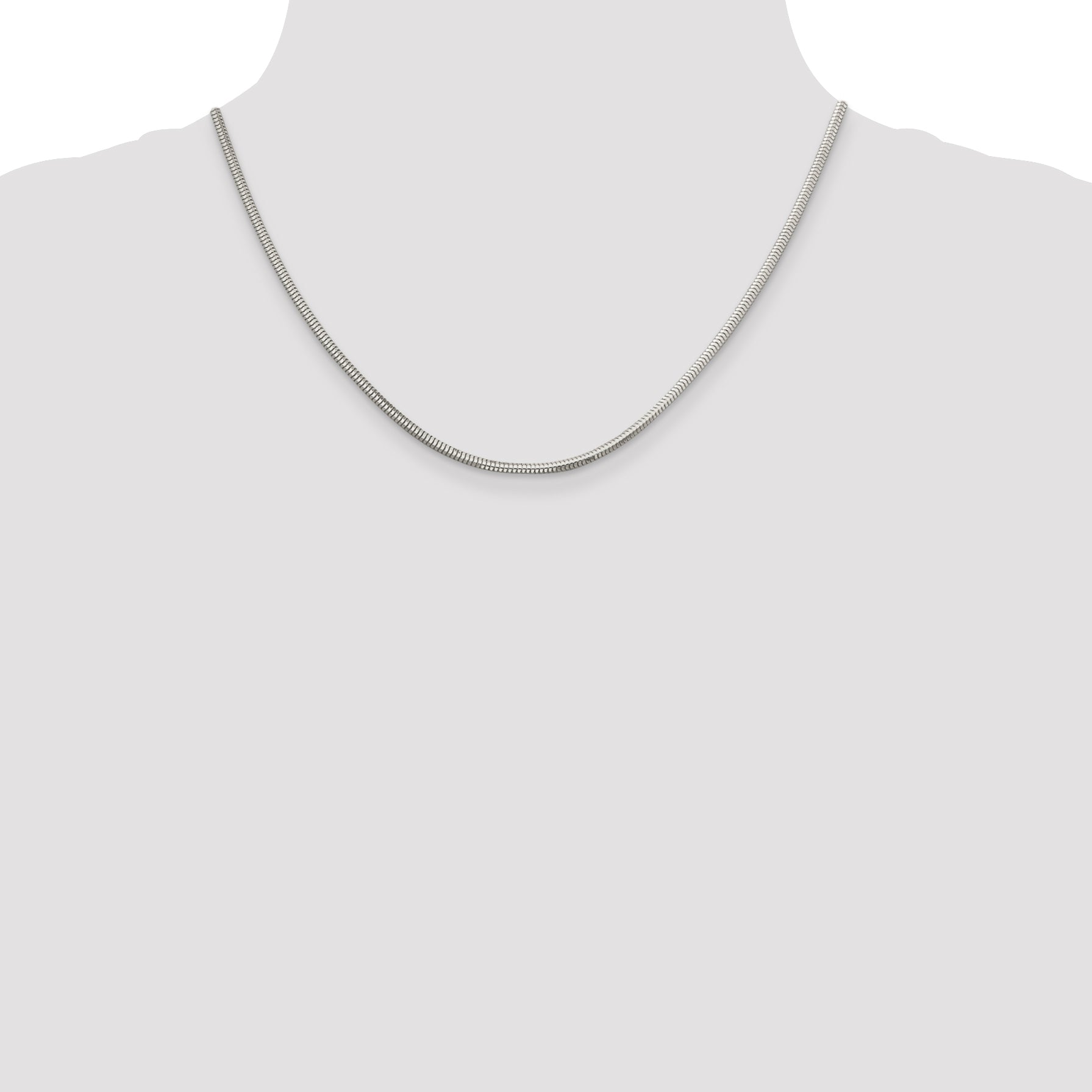 18 Inch Sterling Silver 2.5mm Diamond-Cut Snake Chain