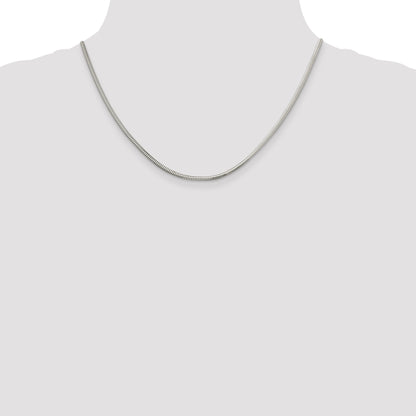 18 Inch Sterling Silver 2.5mm Diamond-Cut Snake Chain