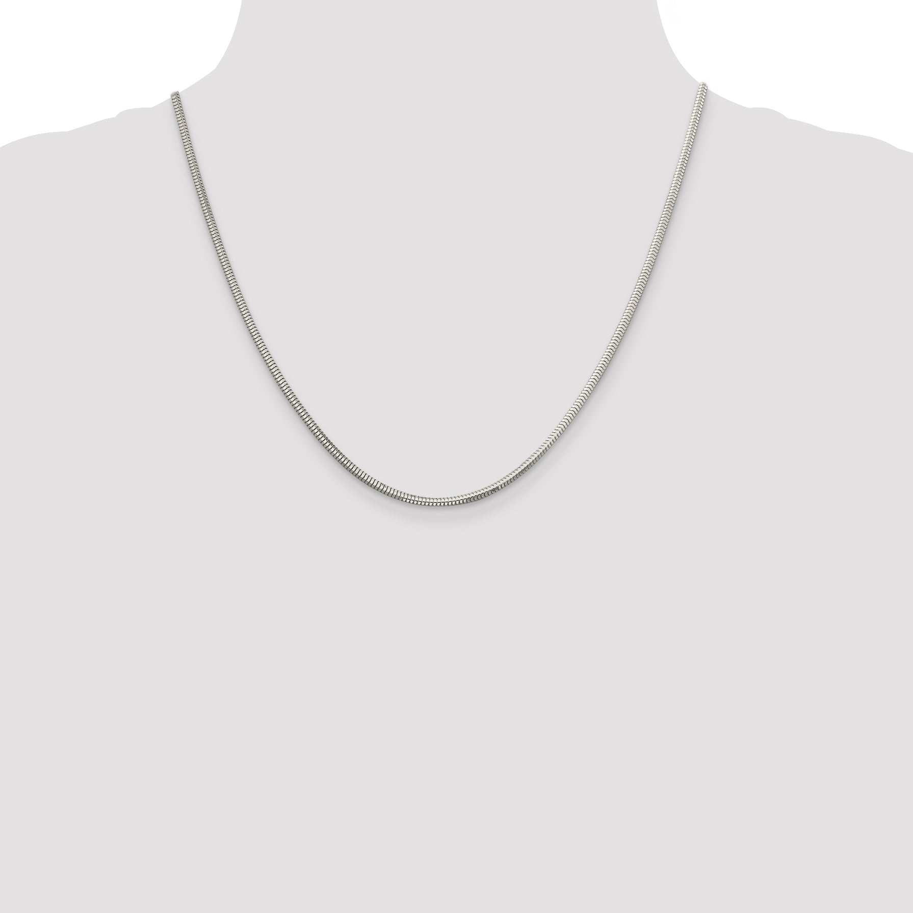 20 Inch Sterling Silver 2.5mm Diamond-Cut Snake Chain