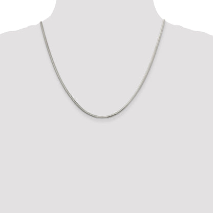 20 Inch Sterling Silver 2.5mm Diamond-Cut Snake Chain