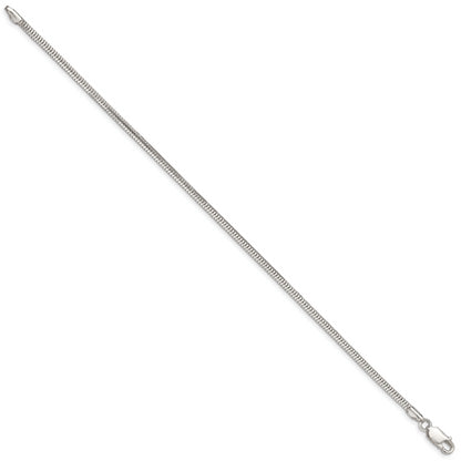 7 Inch Sterling Silver 2.5mm Diamond-Cut Snake Chain