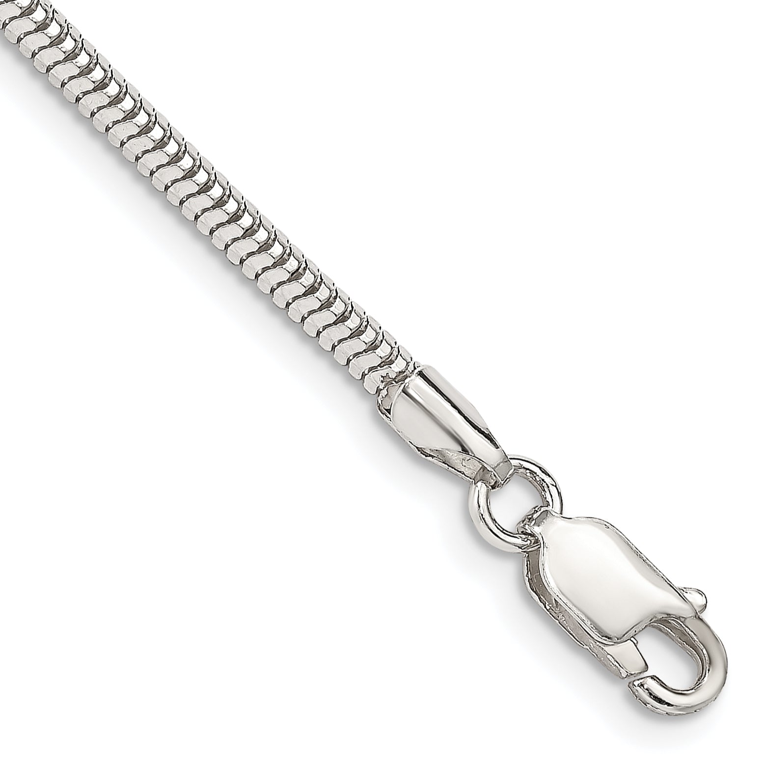 7 Inch Sterling Silver 2.5mm Diamond-Cut Snake Chain