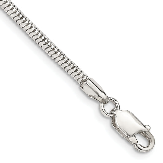 7 Inch Sterling Silver 2.5mm Diamond-Cut Snake Chain