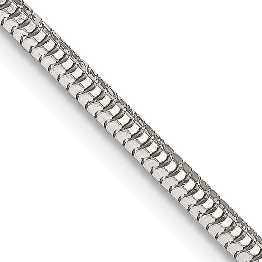 20 Inch Sterling Silver 2.5mm Diamond-Cut Snake Chain