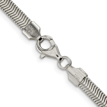 24 Inch Sterling Silver 4.2mm Flat Oval Snake Chain Necklace