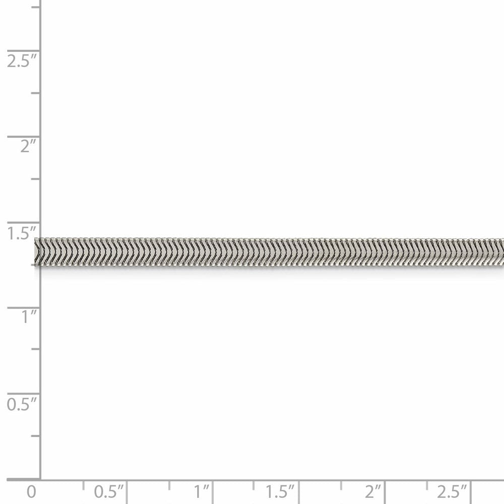 26 Inch Sterling Silver 4.2mm Flat Oval Snake Chain Necklace