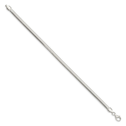 7 Inch Sterling Silver 4.2mm Flat Oval Snake Chain