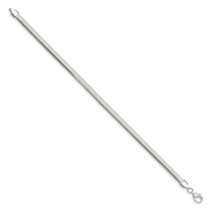 8 Inch Sterling Silver 4.2mm Flat Oval Snake Chain Bracelet