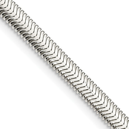 30 Inch Sterling Silver 4.2mm Flat Oval Snake Chain Necklace