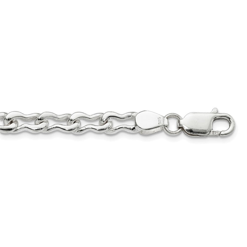 Sterling Silver 6mm Fancy Link Chain Necklace