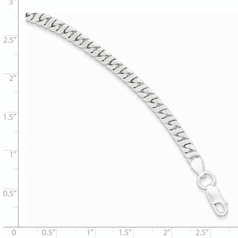 8 Inch Sterling Silver 4.25mm Fancy Flat Link Bracelet