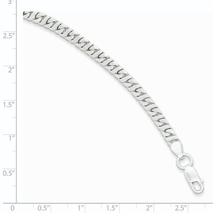 8 Inch Sterling Silver 4.25mm Fancy Flat Link Bracelet