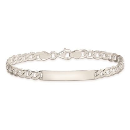 6 Inch Sterling Silver Baby Id Curb Link Bracelet