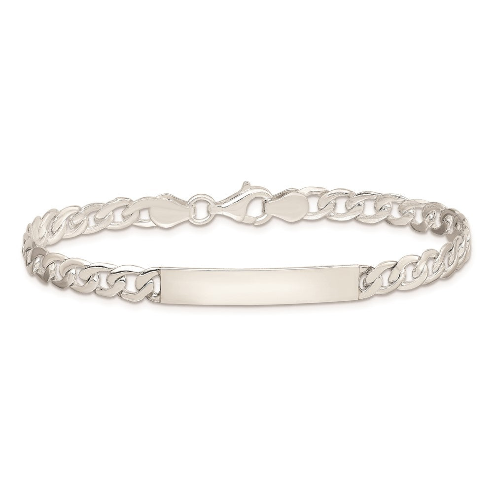 8.25 Inch Sterling Silver Small Id Plate, Curb Link Bracelet