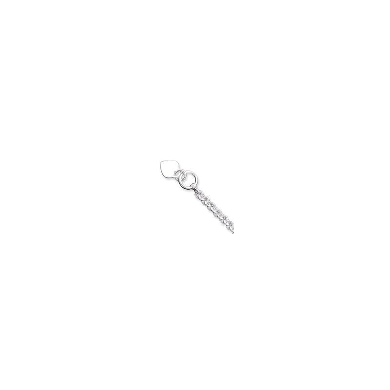7.75 Inch Sterling Silver Engraveable Heart Disc On Fancy Link Toggle Bracelet