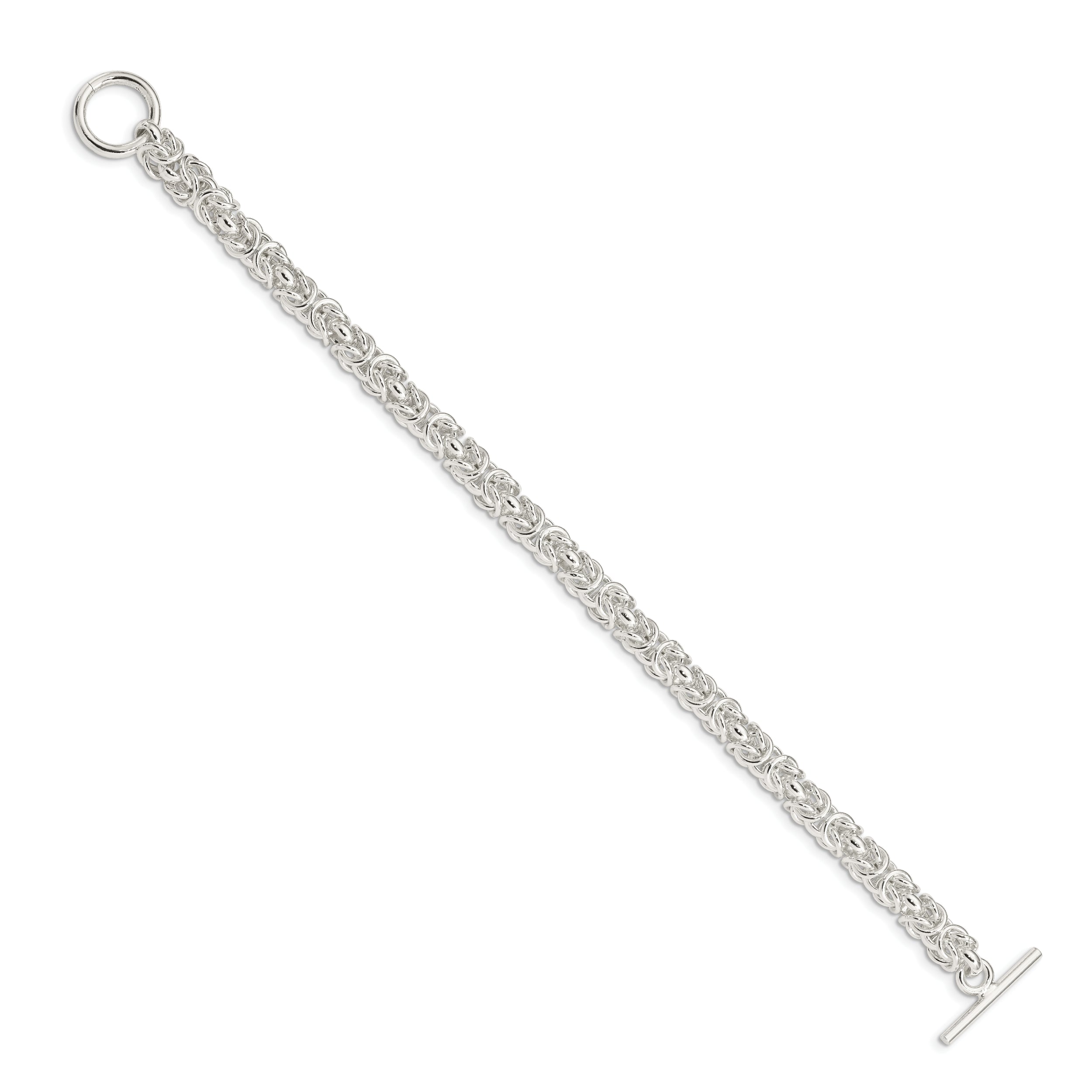 7.5 Inch Sterling Silver 7.5Inch Polished Fancy Link Toggle Bracelet