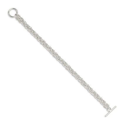 7.5 Inch Sterling Silver 7.5Inch Polished Fancy Link Toggle Bracelet