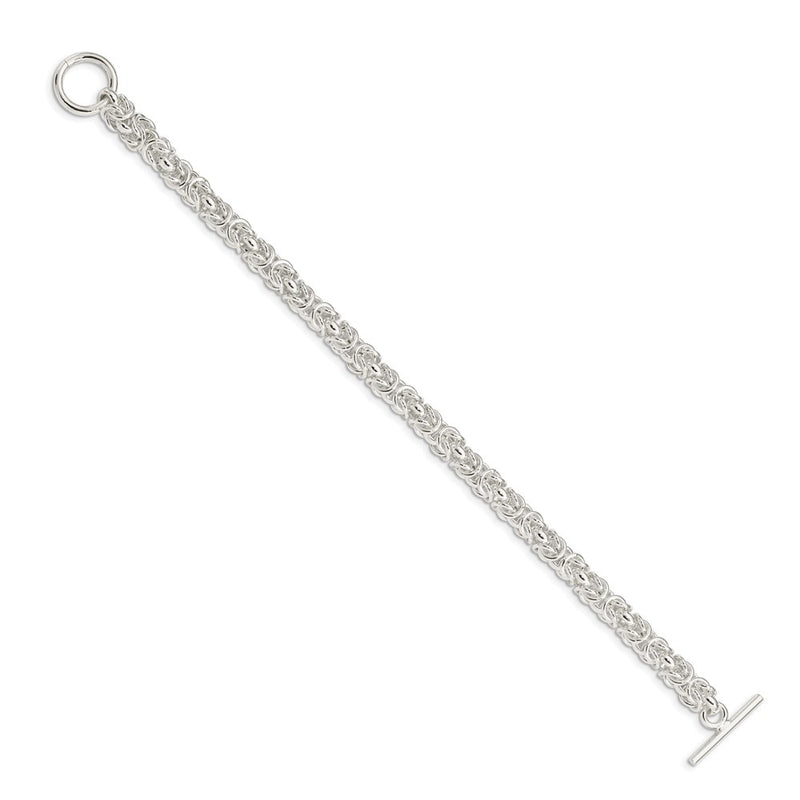 7.5 Inch Sterling Silver 7.5Inch Polished Fancy Link Toggle Bracelet