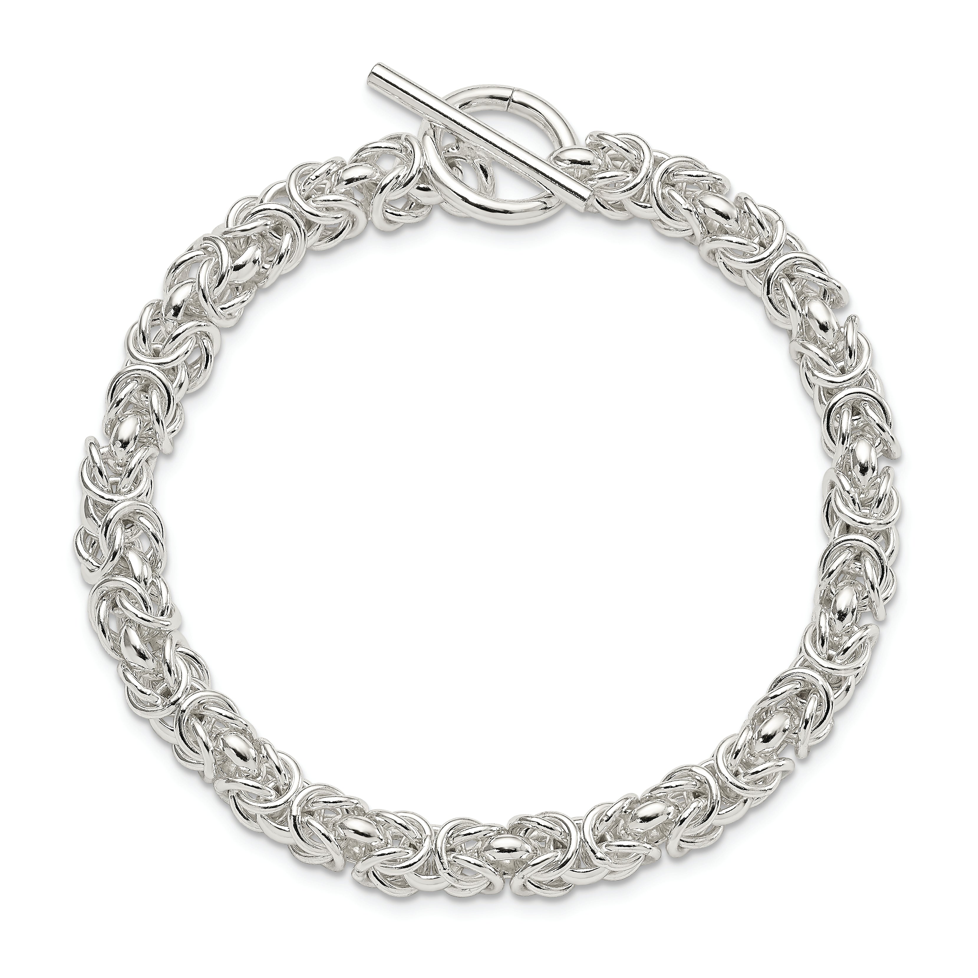 7.5 Inch Sterling Silver 7.5Inch Polished Fancy Link Toggle Bracelet