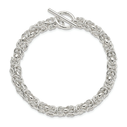 7.5 Inch Sterling Silver 7.5Inch Polished Fancy Link Toggle Bracelet