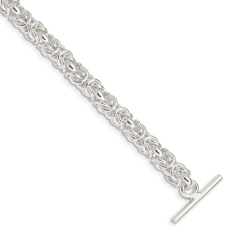 7.5 Inch Sterling Silver 7.5Inch Polished Fancy Link Toggle Bracelet